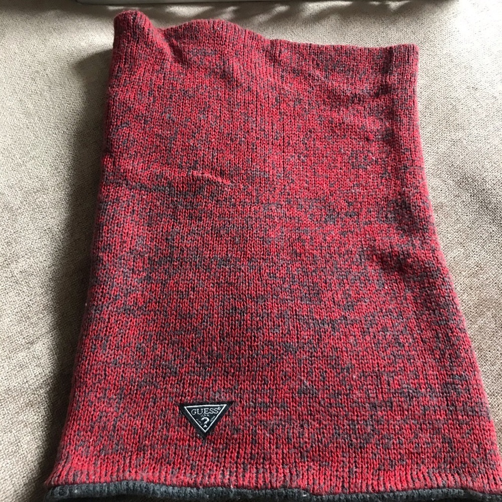 GUESS Red & Gray Scarf